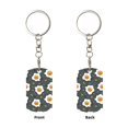 thumbnail image 1 of Uemuo Cute Poached Eggs Pattern Rectangular Metal Keychain - Durable, Stylish, and Personalized Key Ring for Men and Women,Engraved Keychain,Gift Slim Sturdy Keychain, 1 of 7