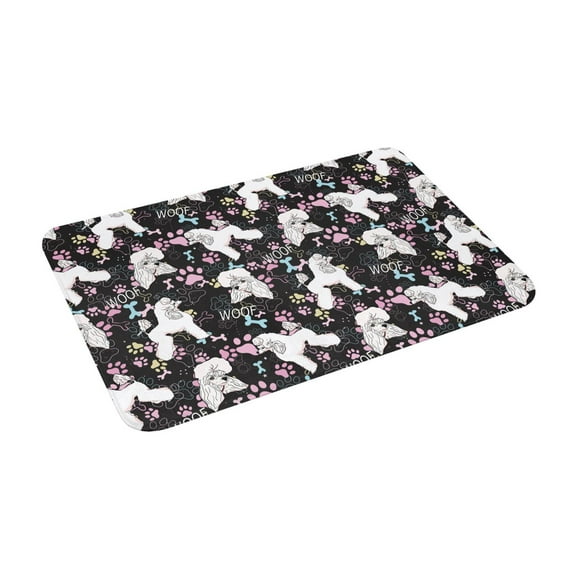 Uemuo Cute Poodle Dog Printed Door Mat Indoor Doormat 16"x24",Front Back Door Mats Non Slip Entrance Rugs,Inside Doormats for Entryway