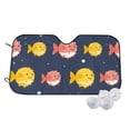 thumbnail image 1 of Uemuo Cute Puffer Fish Pattern Accordion Car Windshield Sun Shade, Foldable Reflective Sun Visor for Car, Reflector Windshield Sunshade-, 1 of 7