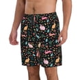 thumbnail image 1 of Uemuo Cute Rabbit And Flower Pattern Men's Swim Trunks Hawaiian Beach Bathing Suit Swimsuits Beach Quick-Dry Shorts with Pockets-X-Large, 1 of 9