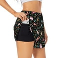 thumbnail image 1 of Uemuo Cute Rabbit And Flower Pattern Women's Athletic Shorts High Waisted Running Shorts with Liner Pockets Gym Elastic Workout Shorts-X-Large, 1 of 9