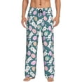 thumbnail image 1 of Uemuo Cute Rabbit Easter Pattern Men's Wide Leg Palazzo Lounge Pants with Pockets Light Weight Loose Comfy Casual Pajama Pants-Medium, 1 of 9