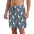 thumbnail image 1 of Uemuo Cute Rabbit Floral Pattern Men's Swim Trunks Hawaiian Beach Bathing Suit Swimsuits Beach Quick-Dry Shorts with Pockets-3X-Large, 1 of 9