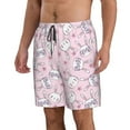 thumbnail image 1 of Uemuo Cute Rabbit Flower Pattern Men's Swim Trunks Hawaiian Beach Bathing Suit Swimsuits Beach Quick-Dry Shorts with Pockets-Large, 1 of 9