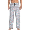 thumbnail image 1 of Uemuo Cute Rabbit Pattern Men's Wide Leg Palazzo Lounge Pants with Pockets Light Weight Loose Comfy Casual Pajama Pants-Large, 1 of 9