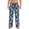 thumbnail image 1 of Uemuo Cute Rabbit Pattern Men's Wide Leg Palazzo Lounge Pants with Pockets Light Weight Loose Comfy Casual Pajama Pants-X-Large, 1 of 9