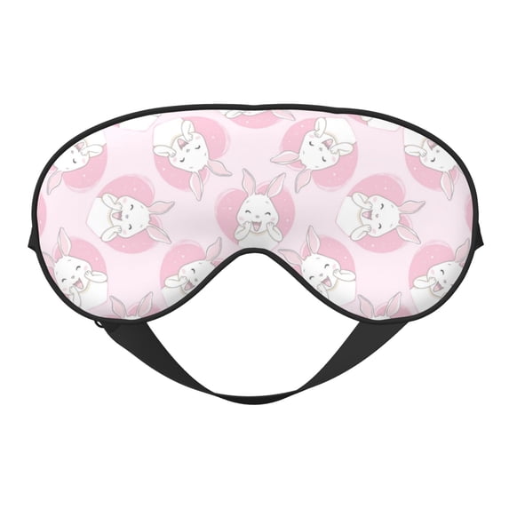 Uemuo Cute Rabbit Pattern Sleep Eye Mask - Light Blocking Sleep Mask Blocking Out Light Perfectly, Soft and Comfortable Night Eye Mask, Eye Blinder