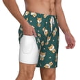 thumbnail image 1 of Uemuo Cute Shiba Pattern Mens Swim Trunks Quick Dry Board Shorts with Mesh Lining, Stretch Beach Shorts Quick Dry No-Chafing Board Shorts-Medium, 1 of 9