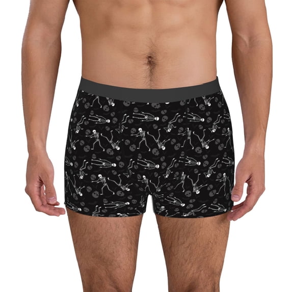 Uemuo Cute Skull Pattern Men's Boxer Briefs,Trunk Anti-Chafing,Comfortable, Durable, and Stylish Underwear-Small