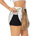 thumbnail image 1 of Uemuo Cute Sloth In Yoga Pose Tree Pattern Women's Athletic Shorts High Waisted Running Shorts with Liner Pockets Gym Elastic Workout Shorts-Medium, 1 of 9