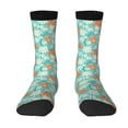 thumbnail image 1 of Uemuo Cute Sloth on Floral Tree Pattern Women's Crew Socks, Soft Durable Breathable Moisture-Wicking with Odor Control Cotton socks, 1 of 9