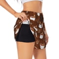 thumbnail image 1 of Uemuo Cute Sloths Bear Relaxing In Coffee Cup Pattern Women's Athletic Shorts High Waisted Running Shorts with Liner Pockets Gym Elastic Workout Shorts-Large, 1 of 9