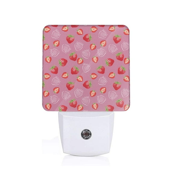 Uemuo Cute Strawberry Night Light, Night Lights Plug into Wall, Dusk to Dawn Sensor Warm White Led Night Light 0.5W-US