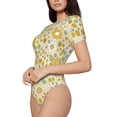 thumbnail image 1 of Uemuo Cute Sunflower Pattern Women's One Piece Short Sleeve Swimsuit Rash Guard Surfing Modest Quick-drying Swimsuit Beach Essentials-Medium, 1 of 9