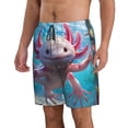 thumbnail image 1 of Uemuo Cute Underwater Axolotl Pattern Men's Swim Trunks Hawaiian Beach Bathing Suit Swimsuits Beach Quick-Dry Shorts with Pockets-Medium, 1 of 9