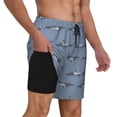 thumbnail image 1 of Uemuo Cute Whale Pattern Mens Swim Trunks Quick Dry Board Shorts with Mesh Lining, Stretch Beach Shorts Quick Dry No-Chafing Board Shorts-Large, 1 of 9