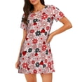 thumbnail image 1 of Uemuo Cute ladybugs red Pattern Women’s Nightdress – Casual Sleep Shirt, Soft Relaxed Fit Short-Sleeved Cotton Sleepwear for Home, Bedtime, and Lounging, 1 of 6
