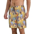 thumbnail image 1 of Uemuo Cycling Elephant On Bicycle In Park Pattern Men's Swim Trunks Hawaiian Beach Bathing Suit Swimsuits Beach Quick-Dry Shorts with Pockets-3X-Large, 1 of 9