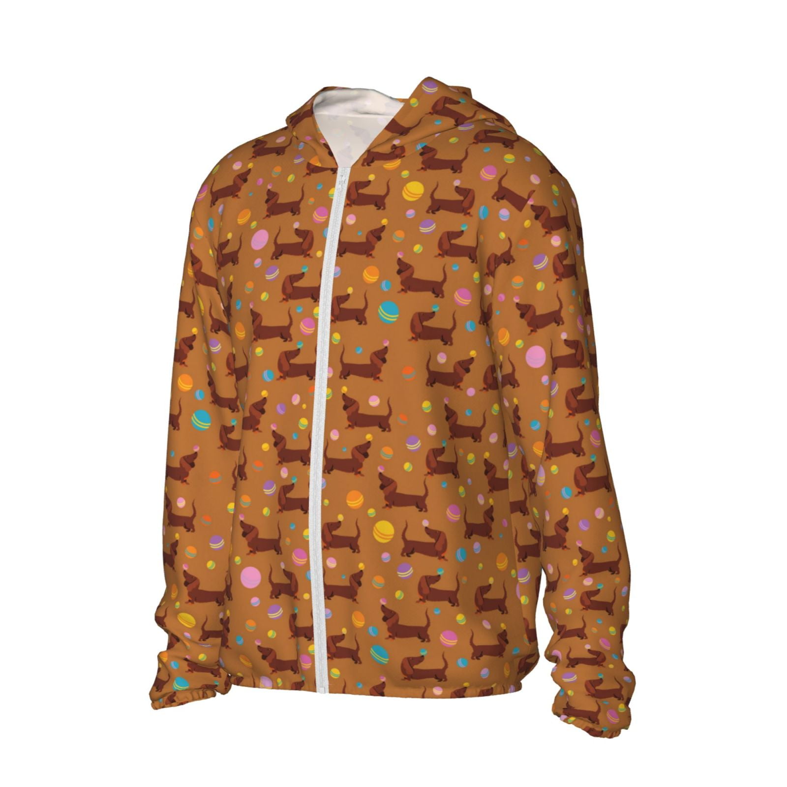 Uemuo Dachshund And Ball Pattern Women's Full Zip UPF 50+ Sun ...