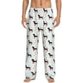 thumbnail image 1 of Uemuo Dachshund Dog Pattern Men's Wide Leg Palazzo Lounge Pants with Pockets Light Weight Loose Comfy Casual Pajama Pants-Large, 1 of 9