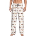 thumbnail image 1 of Uemuo Dachshund Dog Puppy Pattern Men's Wide Leg Palazzo Lounge Pants with Pockets Light Weight Loose Comfy Casual Pajama Pants-XX-Large, 1 of 9