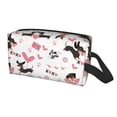 thumbnail image 1 of Uemuo Dachshund Dog Puppy Pattern Portable Toiletry Bags with Handle, Waterproof travel Make up Bags for Women, Large Capacity Travel Cosmetic Bags, 1 of 9