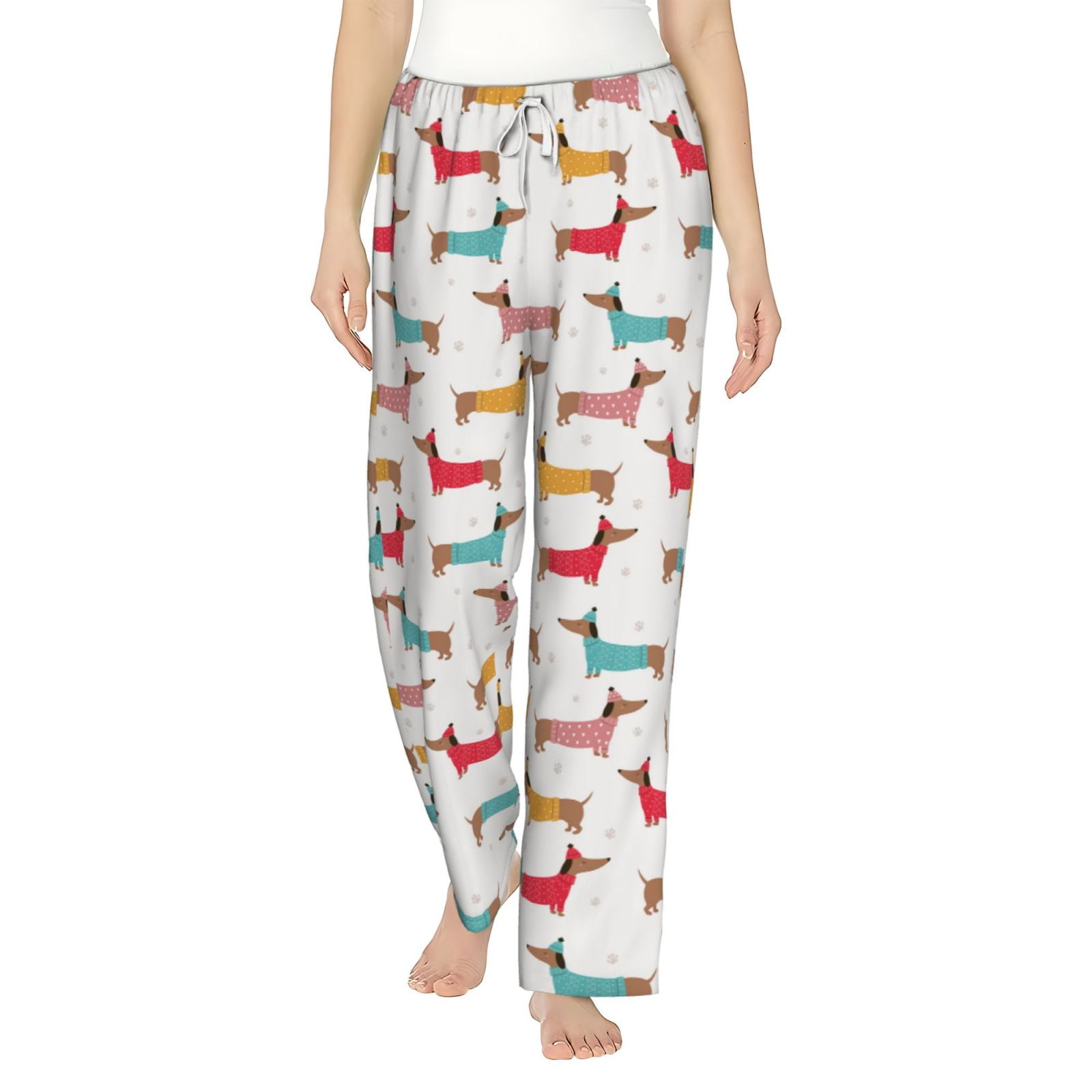 Women's Cute Dog Printed 100%Cotton Casual Pants main image 1