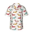 thumbnail image 1 of Uemuo Dachshund Dog Puppy Printed Regular Fit Short Sleeve Casual Hawaiian Shirt for Men,Aloha shirt,Tropical shirt,Floral print shirt,Vacation Beach shirt-Medium, 1 of 9