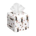 thumbnail image 1 of Uemuo Dachshund Dog Tissue Box Cover Holder, Square with Bottom Belt - PVC Leather Decorative Organizer for Tabletop, Bathroom, Car, Office, 1 of 8