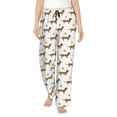 thumbnail image 1 of Uemuo Dachshund Going To Play Tennis Pattern Women's Wide Leg Palazzo Lounge Pants with Pockets Light Weight Loose Comfy Casual Pajama Pants-, 1 of 9