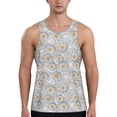 thumbnail image 1 of Uemuo Daisies Flowers Pattern Men's Muscle Shirts Sleeveless Dry Fit Gym Workout Tank Top Lightweight Sports Tank Top Beach Tank Top, Loose-fit Sleeveless Shirt-Medium, 1 of 7