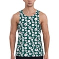 thumbnail image 1 of Uemuo Daisies Flowers Pattern Men's Muscle Shirts Sleeveless Dry Fit Gym Workout Tank Top Lightweight Sports Tank Top Beach Tank Top, Loose-fit Sleeveless Shirt-XX-Large, 1 of 7