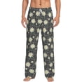 thumbnail image 1 of Uemuo Daisies Flowers Pattern Men's Wide Leg Palazzo Lounge Pants with Pockets Light Weight Loose Comfy Casual Pajama Pants-Small, 1 of 9
