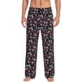 thumbnail image 1 of Uemuo Daisies Flowers Pattern Men's Wide Leg Palazzo Lounge Pants with Pockets Light Weight Loose Comfy Casual Pajama Pants-X-Large, 1 of 9