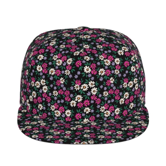 Uemuo Daisies Flowers Pattern Women's Baseball Cap,Straight Brim Hat,Golf Dad Hat,Travel Hat,Sun Protection Cap,Everyday Accessory