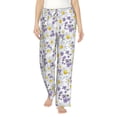 thumbnail image 1 of Uemuo Daisies Flowers Pattern Women's Wide Leg Palazzo Lounge Pants with Pockets Light Weight Loose Comfy Casual Pajama Pants-Small, 1 of 9