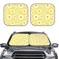 thumbnail image 1 of Uemuo Daisies Flowers Printed 2 PCS Car Windshield Sun Shade, Auto Sun Heat and UV Rays Blocker, Foldable Automotive Front Window Sunshade Protector, 1 of 7