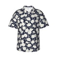 thumbnail image 1 of Uemuo Daisies Flowers Printed Regular Fit Short Sleeve Casual Hawaiian Shirt for Men,Aloha shirt,Tropical shirt,Floral print shirt,Vacation Beach shirt-3X-Large, 1 of 9