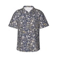 thumbnail image 1 of Uemuo Daisies Flowers Printed Regular Fit Short Sleeve Casual Hawaiian Shirt for Men,Aloha shirt,Tropical shirt,Floral print shirt,Vacation Beach shirt-, 1 of 9