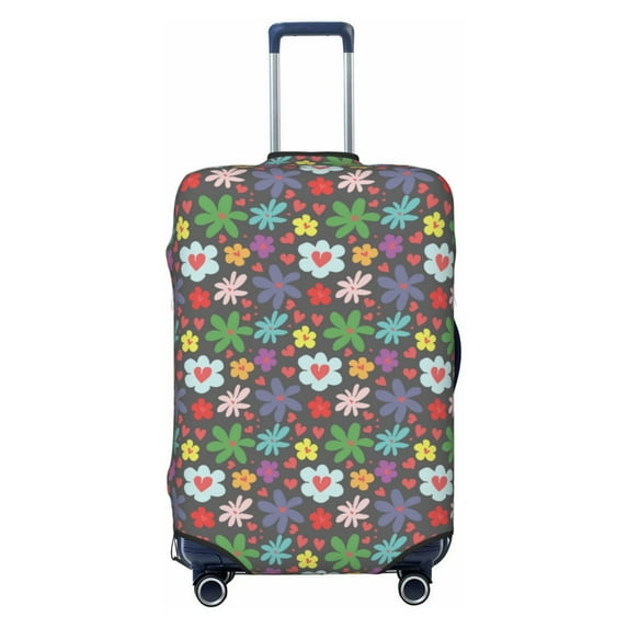 Uemuo Daisies Flowers Printed Washable Luggage Cover - Fashion Suitcase Protector Fits 18-32 Inch Luggage -X-Large