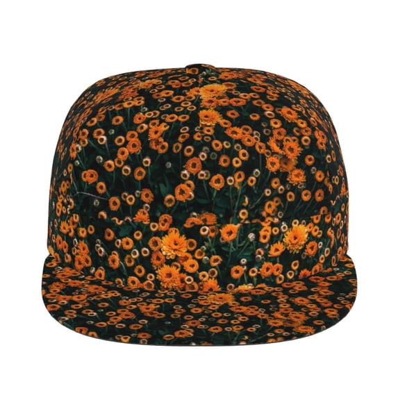 Uemuo Daisies Pattern Women's Baseball Cap,Straight Brim Hat,Golf Dad Hat,Travel Hat,Sun Protection Cap,Everyday Accessory