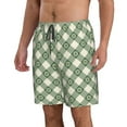 thumbnail image 1 of Uemuo Daisy Plaid Green Pattern Men's Swim Trunks Hawaiian Beach Bathing Suit Swimsuits Beach Quick-Dry Shorts with Pockets-XX-Large, 1 of 9