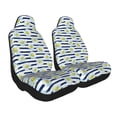 thumbnail image 1 of Uemuo Daisy Striped Nautical Pattern Car Seat Covers for Front Seats Waterproof Seat Covers for Cars, Universal Auto Front Seats Protector Fits for Car-2 PCS, 1 of 6