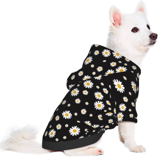 Uemuo Daisy for Winter Dog Hoodie Sweatshirts with Pockets Warm Dog Clothes for Small Dogs Chihuahua-X-Small