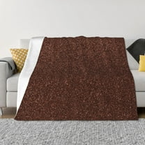 Uemuo Dark Brown Glitter Printed Throw Blanket for Couch, Fluffy Fuzzy Blankets for Bed, Sofa, Cozy Flannel Faux Fur Blanket-