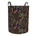 thumbnail image 1 of Uemuo Decorative Feathers Pattern Circular Laundry Hamper Basket with handles,Collapsible laundry basket,Large capacity laundry hamper,Laundry Organizer-Small, 1 of 8