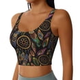 thumbnail image 1 of Uemuo Decorative Feathers Pattern Women's Sports Bra - High Impact Support, Breathable, and Comfortable Athletic Bra for Running, Yoga, and Workouts, 1 of 9