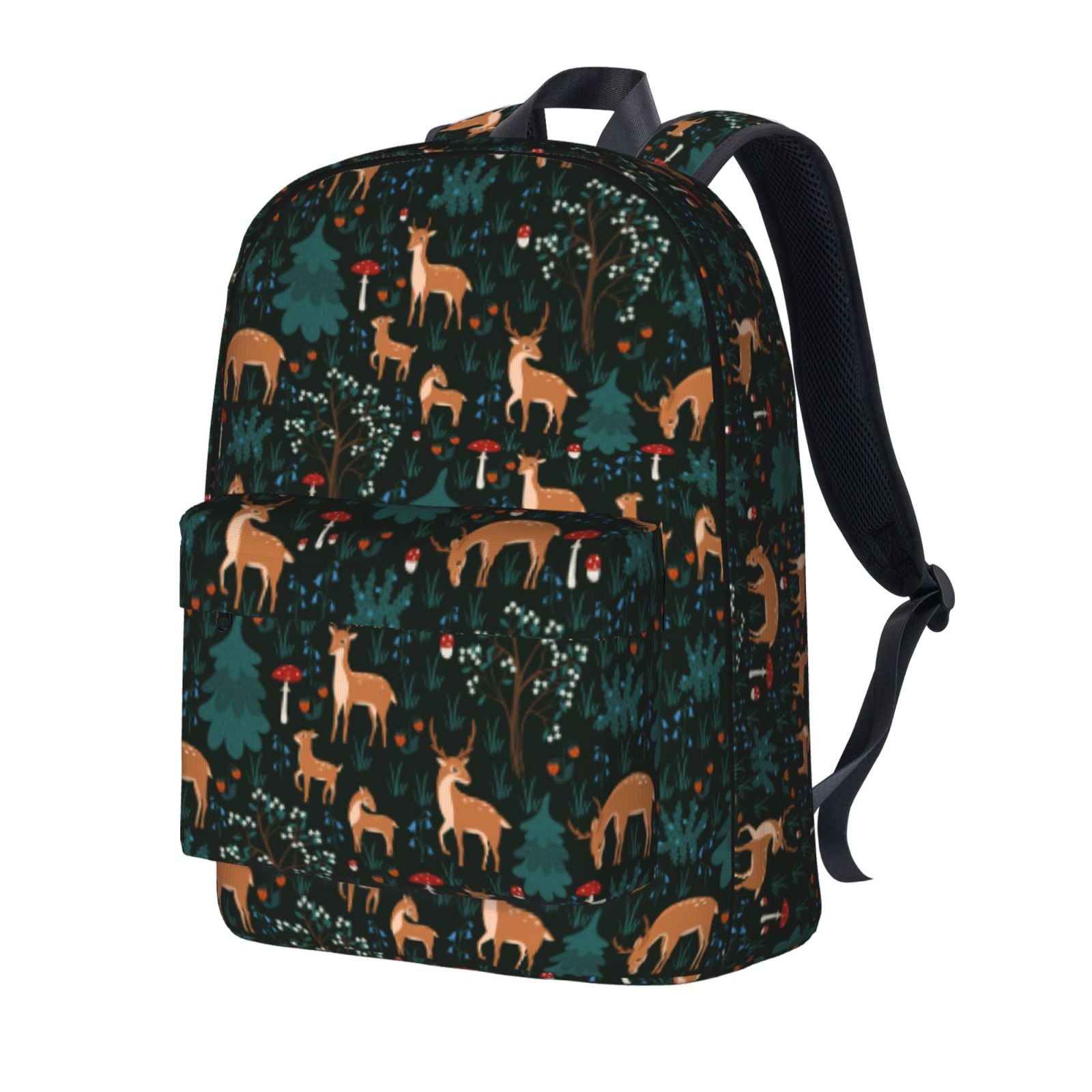 Uemuo Deers In The Forest Pattern Backpack for Work and Travel