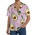 thumbnail image 1 of Uemuo Different Avocados Pattern Cotton Linen Short Sleeve Shirts,Casual Lightweight Button Down Shirts,Vacation Beach Summer Tops-4X-Large, 1 of 7