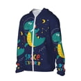 thumbnail image 1 of Uemuo Dinosau Space Explorer Pattern Women's Full Zip UPF 50+ Sun Protection Hoodie Jacket Long Sleeve Sun Shirt Hiking Outdoor Performance with Pockets-XX-Large, 1 of 9
